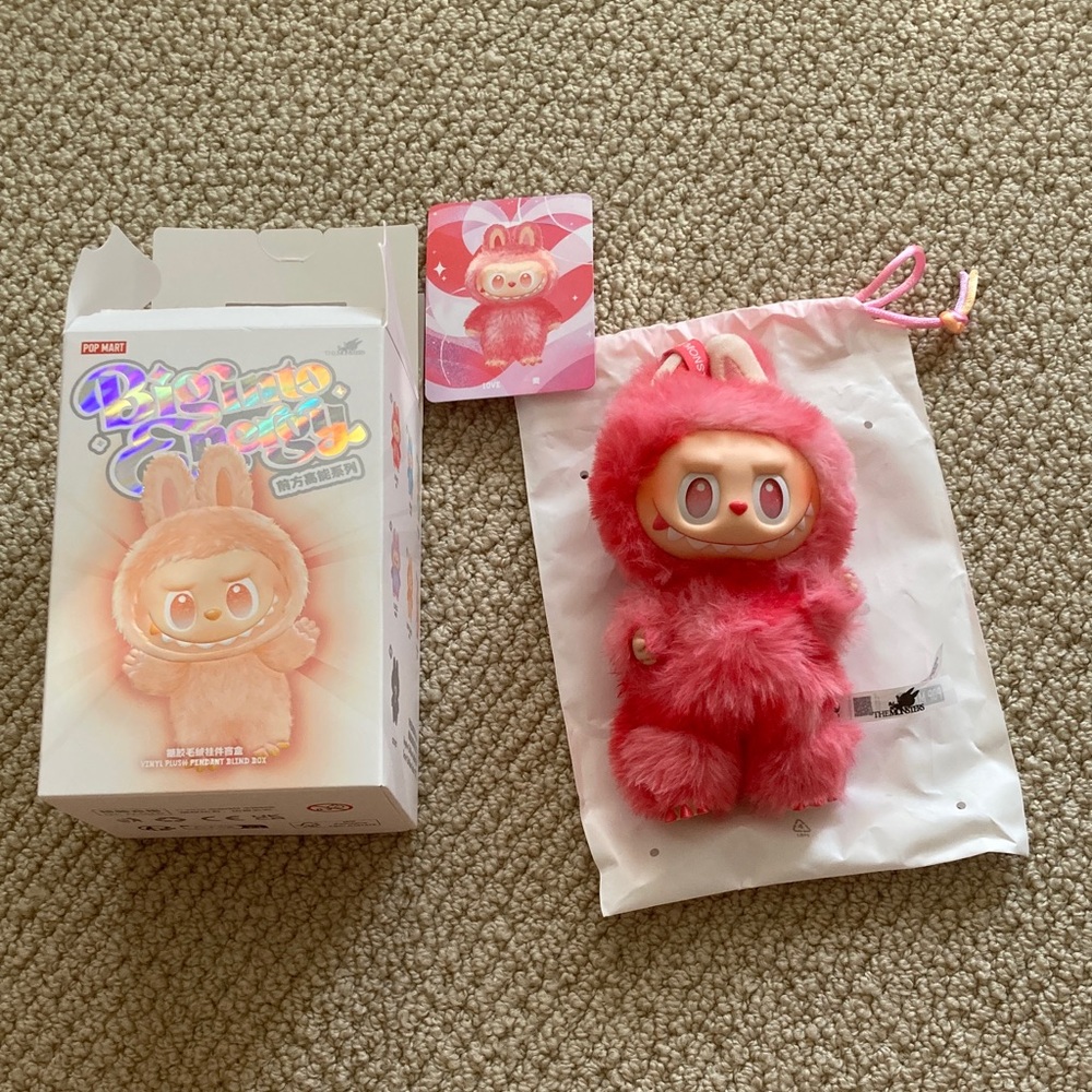 NEW Pop Mart Big Into Energy Labubu Love Pink Red Confirmed Toy Authentic NIB